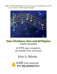 Dear Christians, One and All, Rejoice SATB/Unison choral sheet music cover Thumbnail